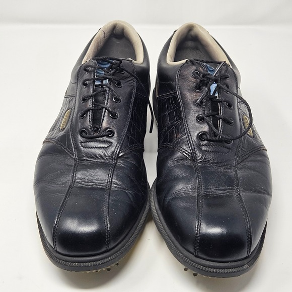 FootJoy Dryjoys Golf Shoes Mens 10.5 Black Optiflex Leather Lace Up Spikes main image 8
